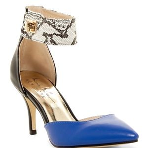 Blue black snake Nicole Miller shoes heels Brandy